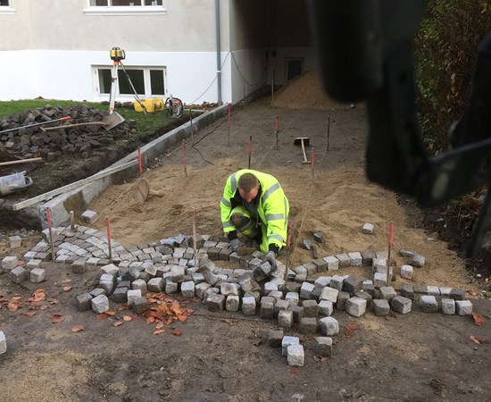 Granit belægning bueforbandt i Valby